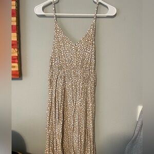 SHEIN Beige Floral Spaghetti-Strap Maxi Dress